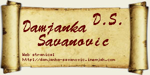 Damjanka Savanović vizit kartica